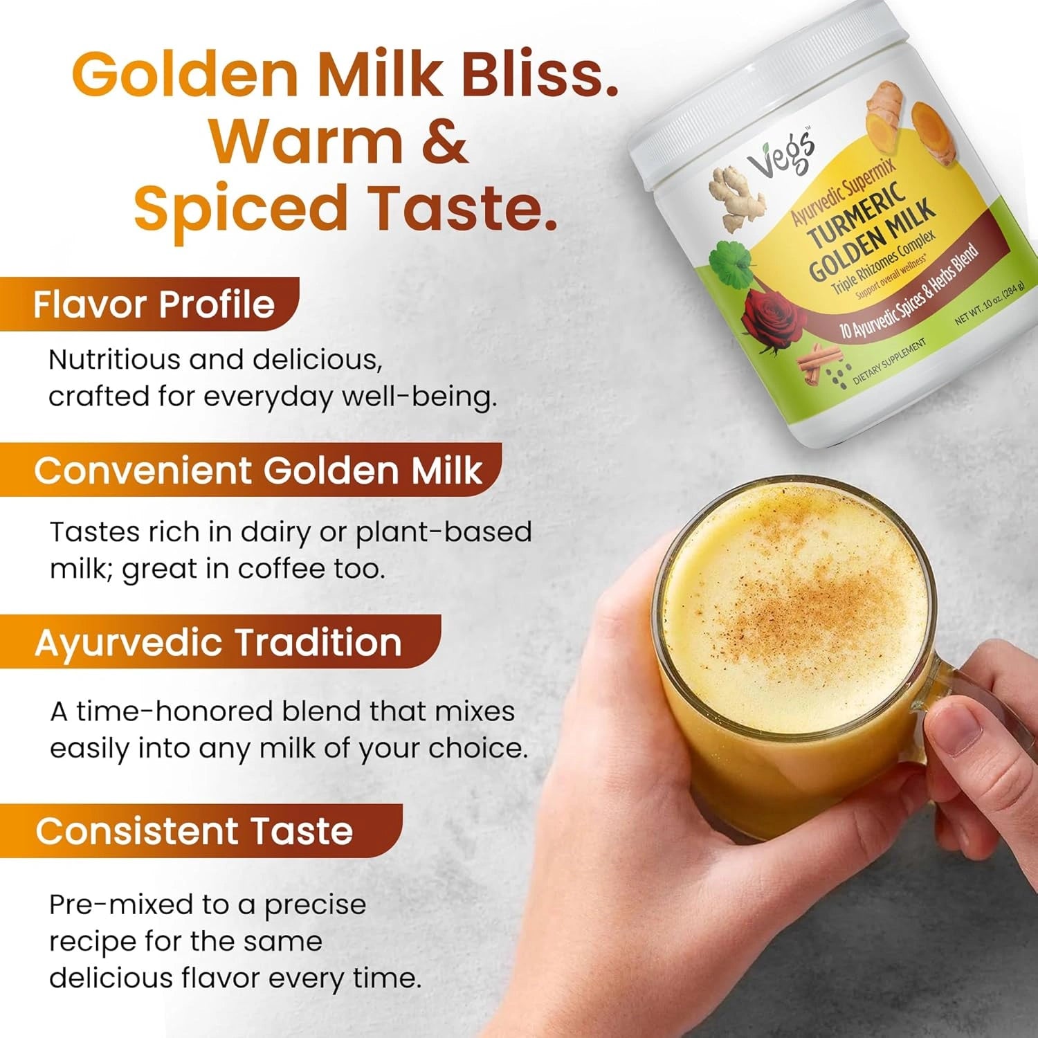 Ayurvedic Spice Turmeric Latte Golden Milk
