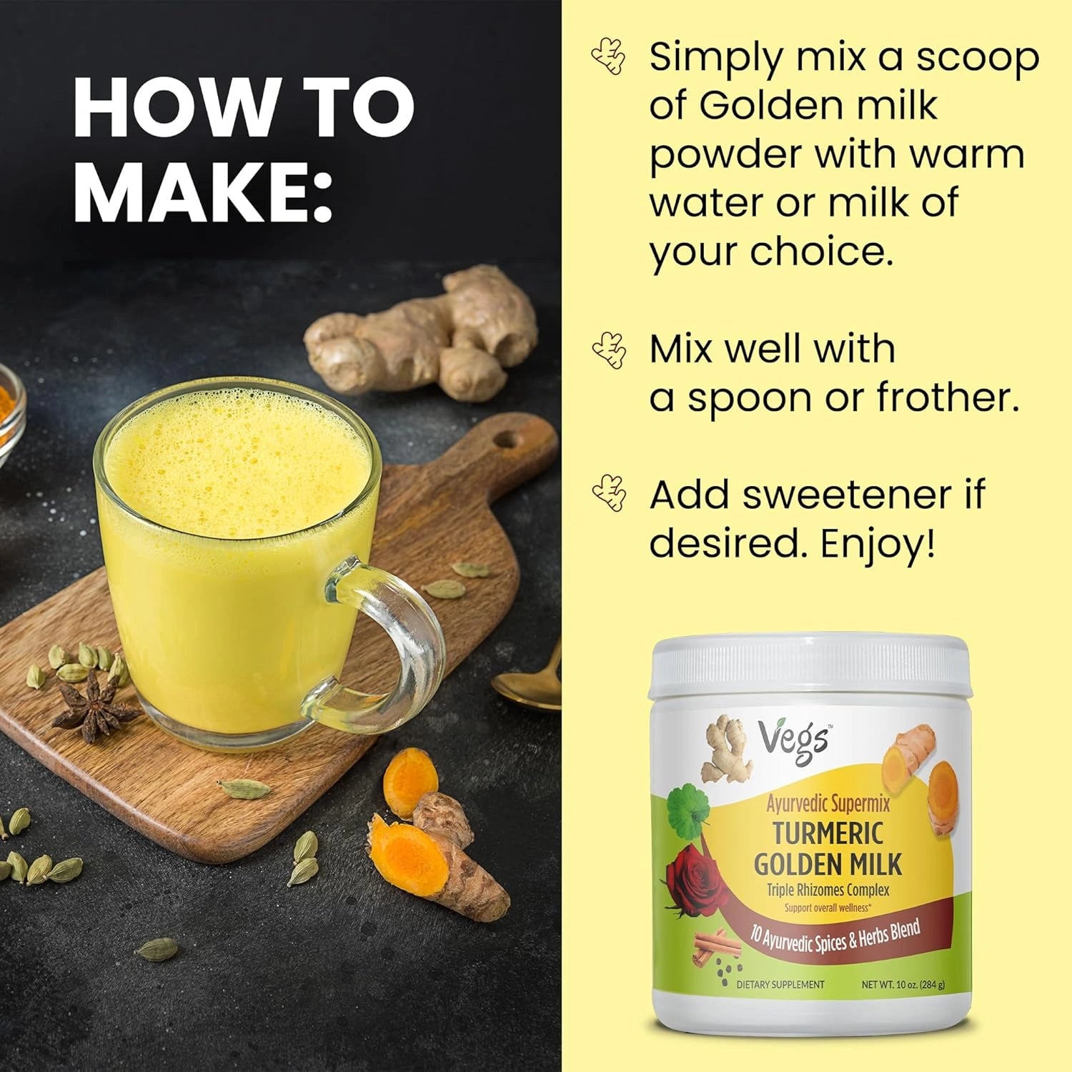 Ayurvedic Spice Turmeric Latte Golden Milk