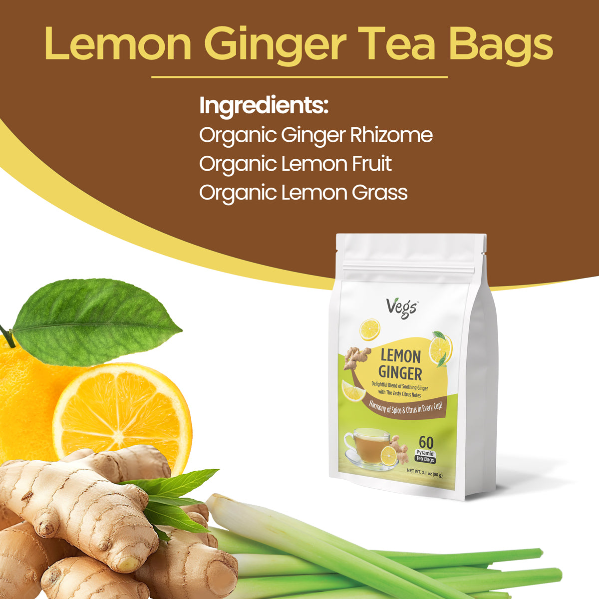Lemon Ginger Tea Bags