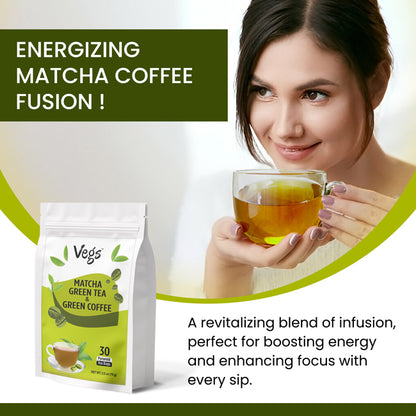 Matcha Green Tea and Coffee Tea Bags