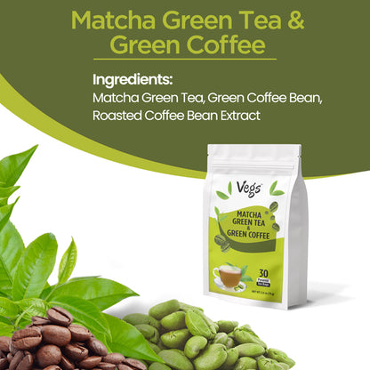 Matcha Green Tea and Coffee Tea Bags
