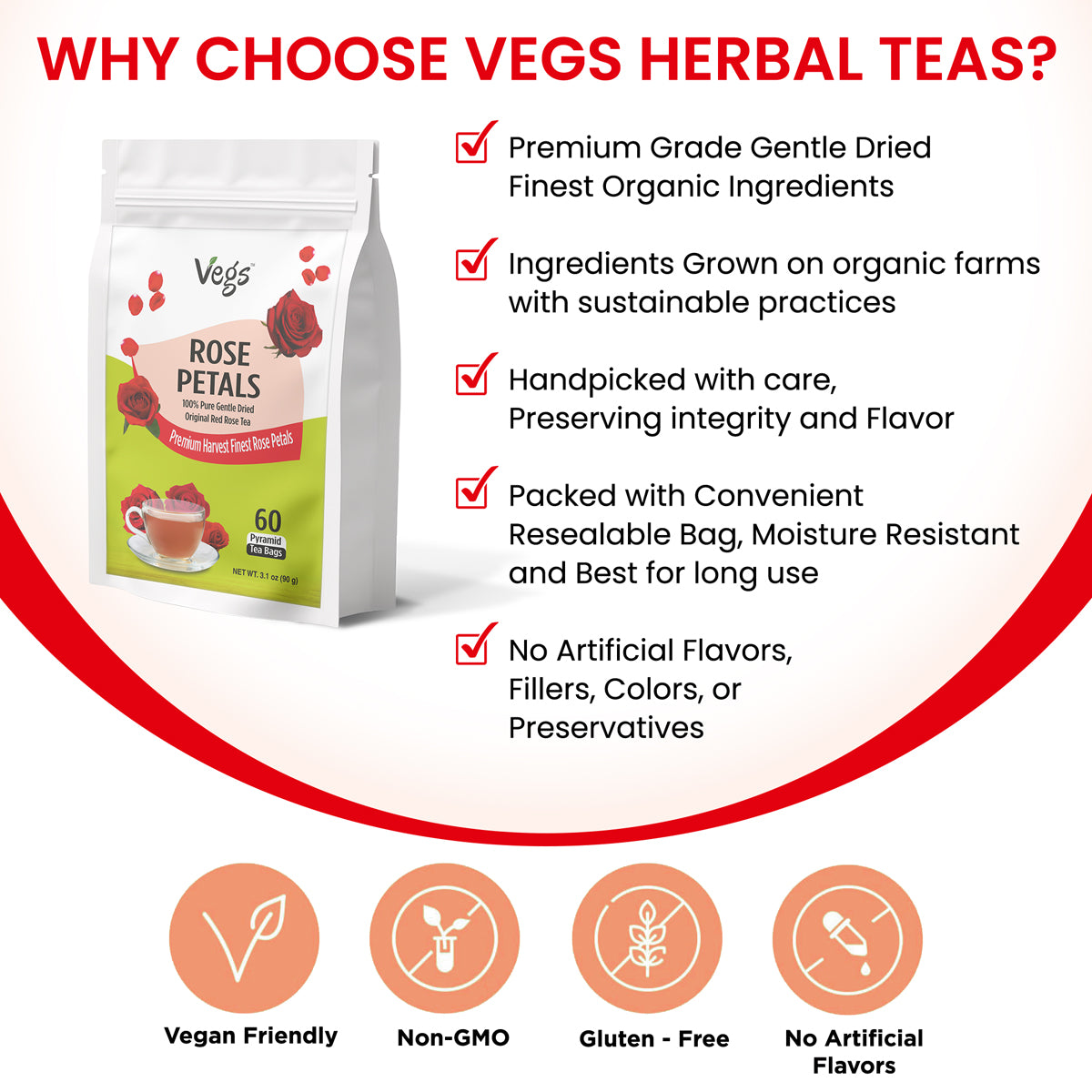Rose Petals Tea Bags