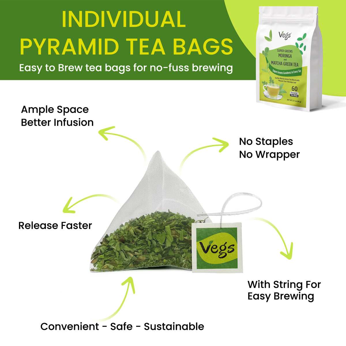 Super Greens Moringa & Matcha Green Tea Bags
