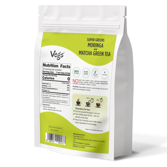 Super Greens Moringa & Matcha Green Tea Bags