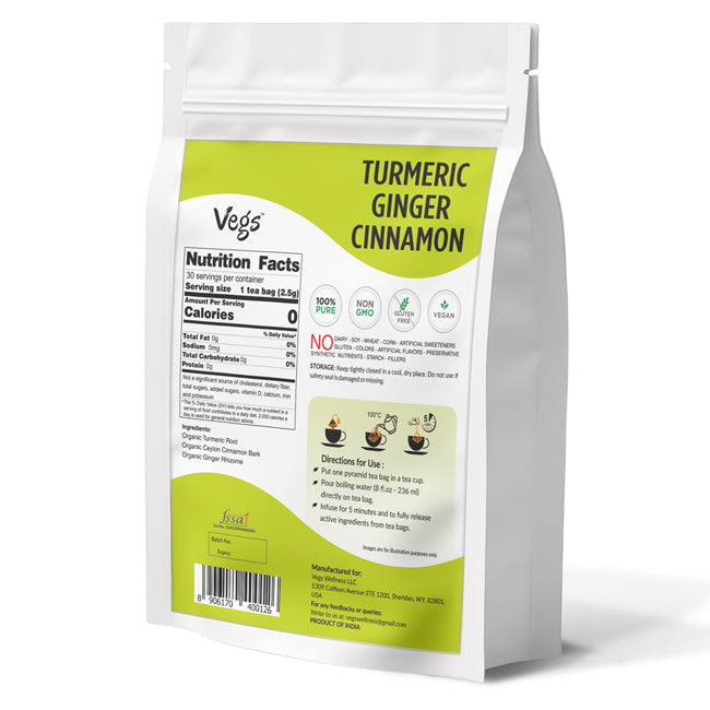 Turmeric Ginger Cinnamon Tea Bags