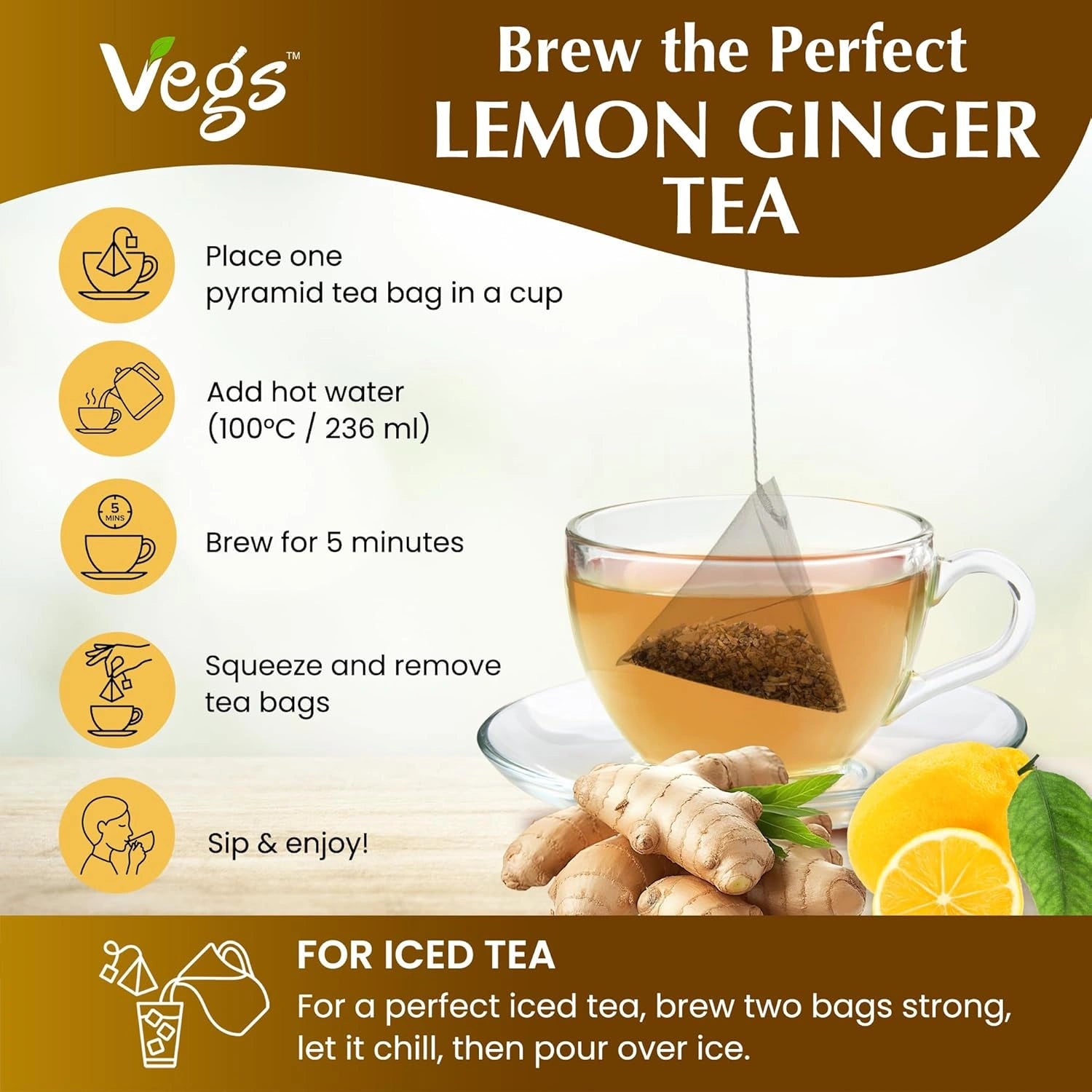 Lemon Ginger Tea Bags