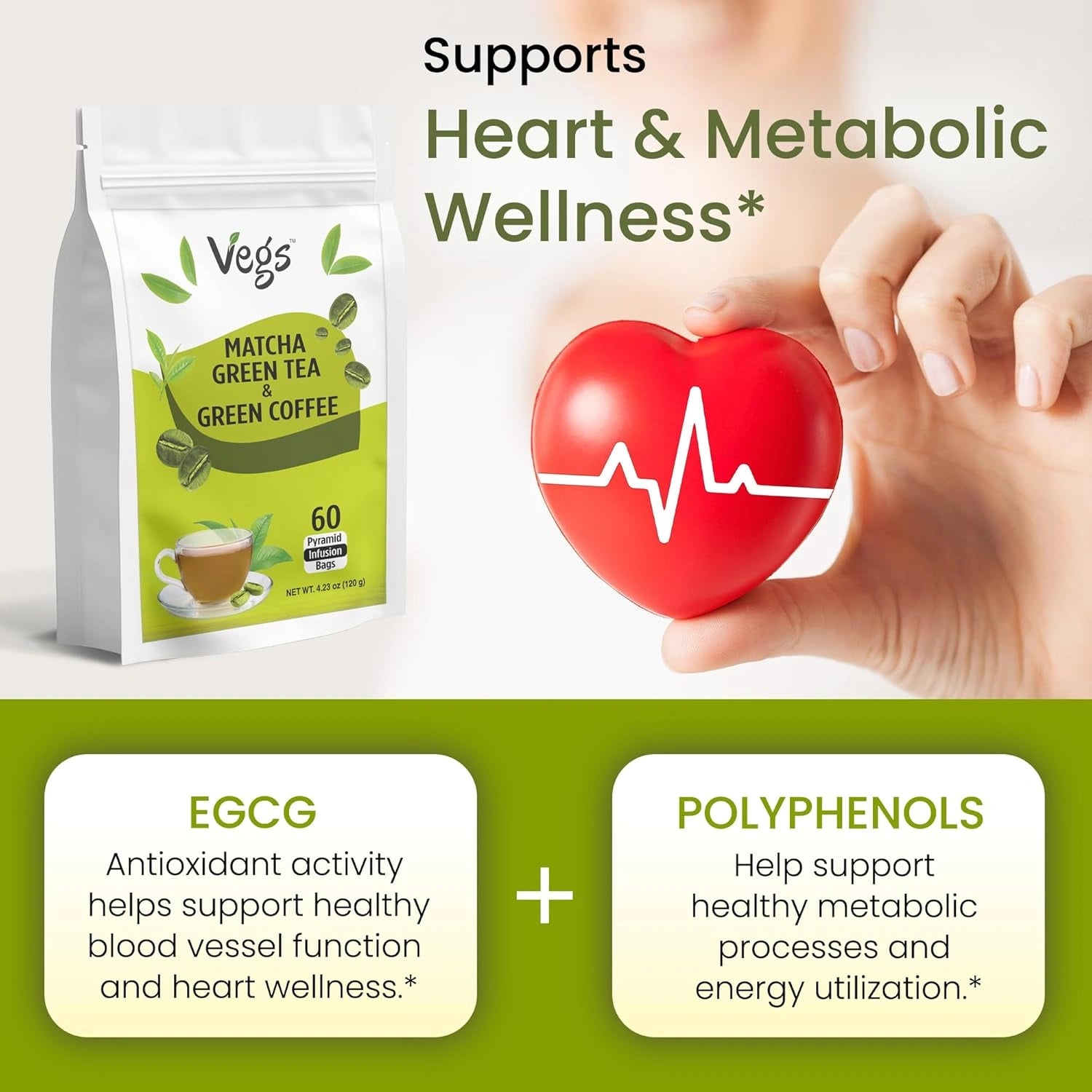 Matcha Green Tea and Coffee Tea Bags