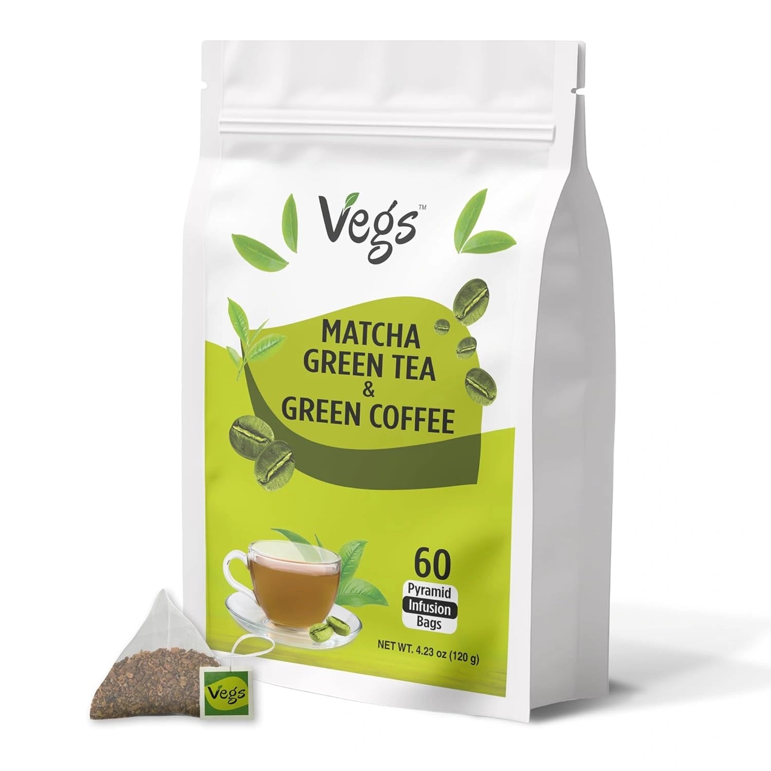 Matcha Green Tea and Coffee Tea Bags